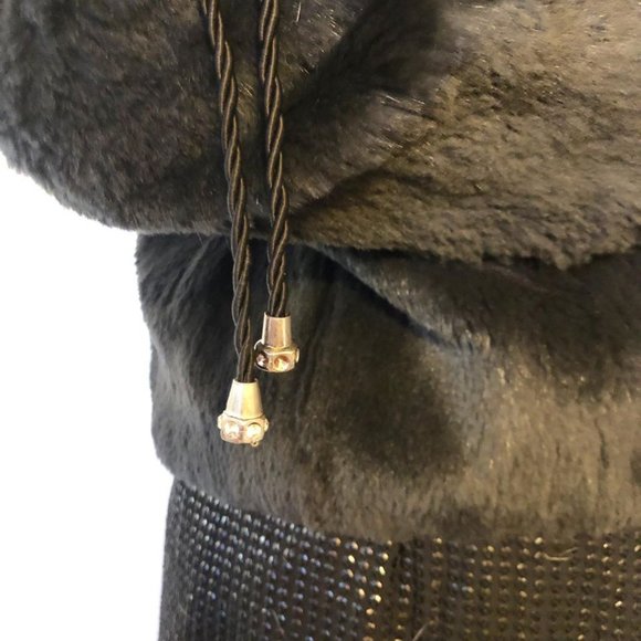 P. ROSSA Black Rabbit Fur Jacket - Picture 4 of 4